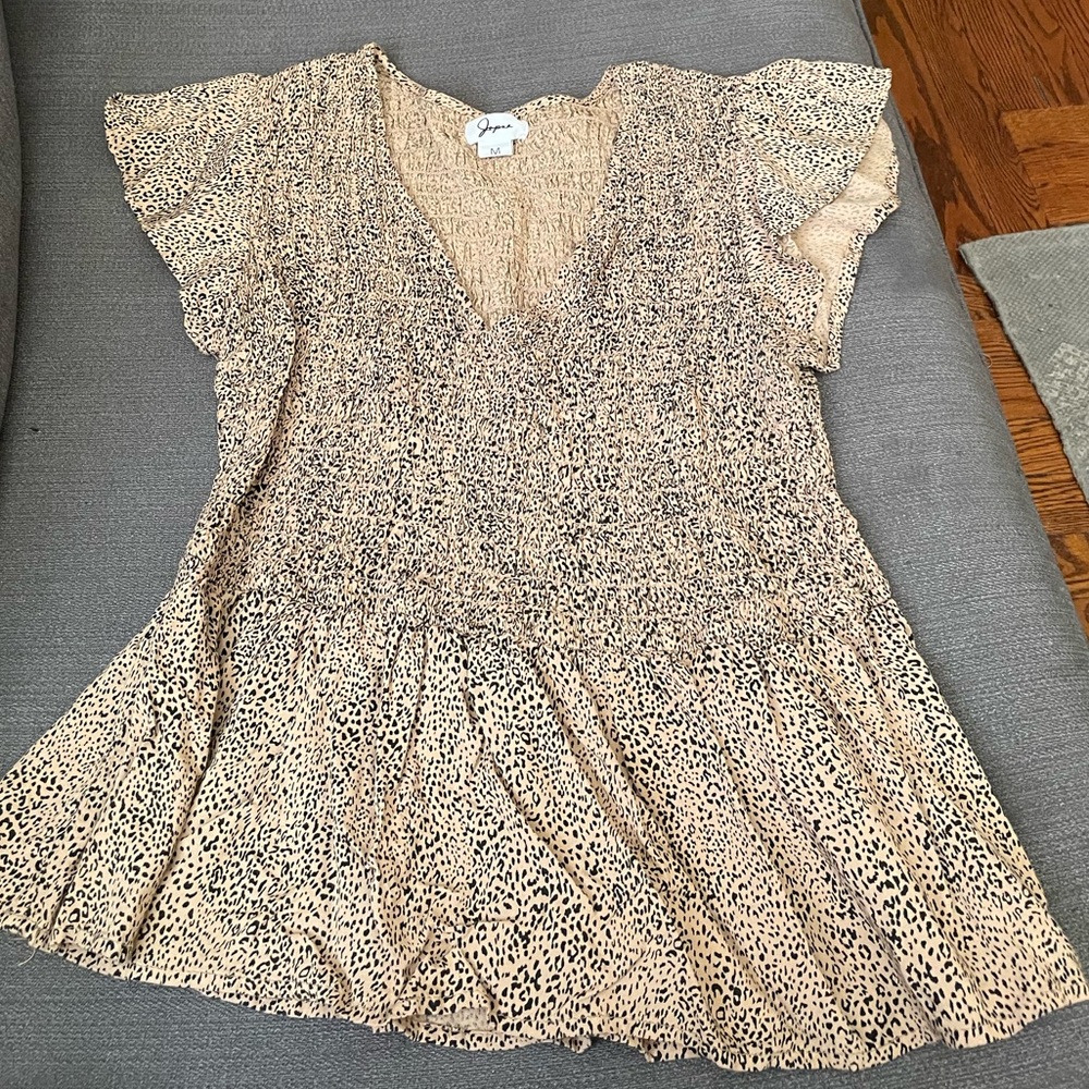 Short sleeve cheetah print blouse